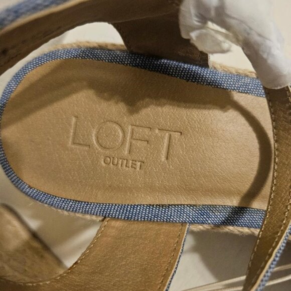 NWT Women's Ann Taylor Loft Outlet Chambray Blue Wedge Espadrilles, Size 10M - Picture 5 of 5